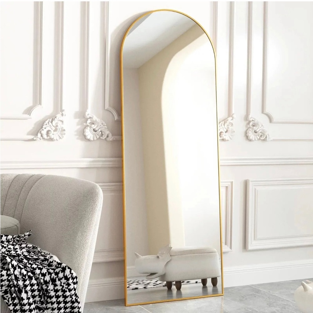 Gold Frame 64"x21" Arched Full Length Mirror